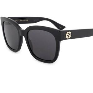 Gucci GG0034S Square Sunglasses Black NEW